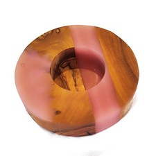 Teelichthalter aus Olivenholz mit Epoxidharz Rund Teelicht Weihnachten #217