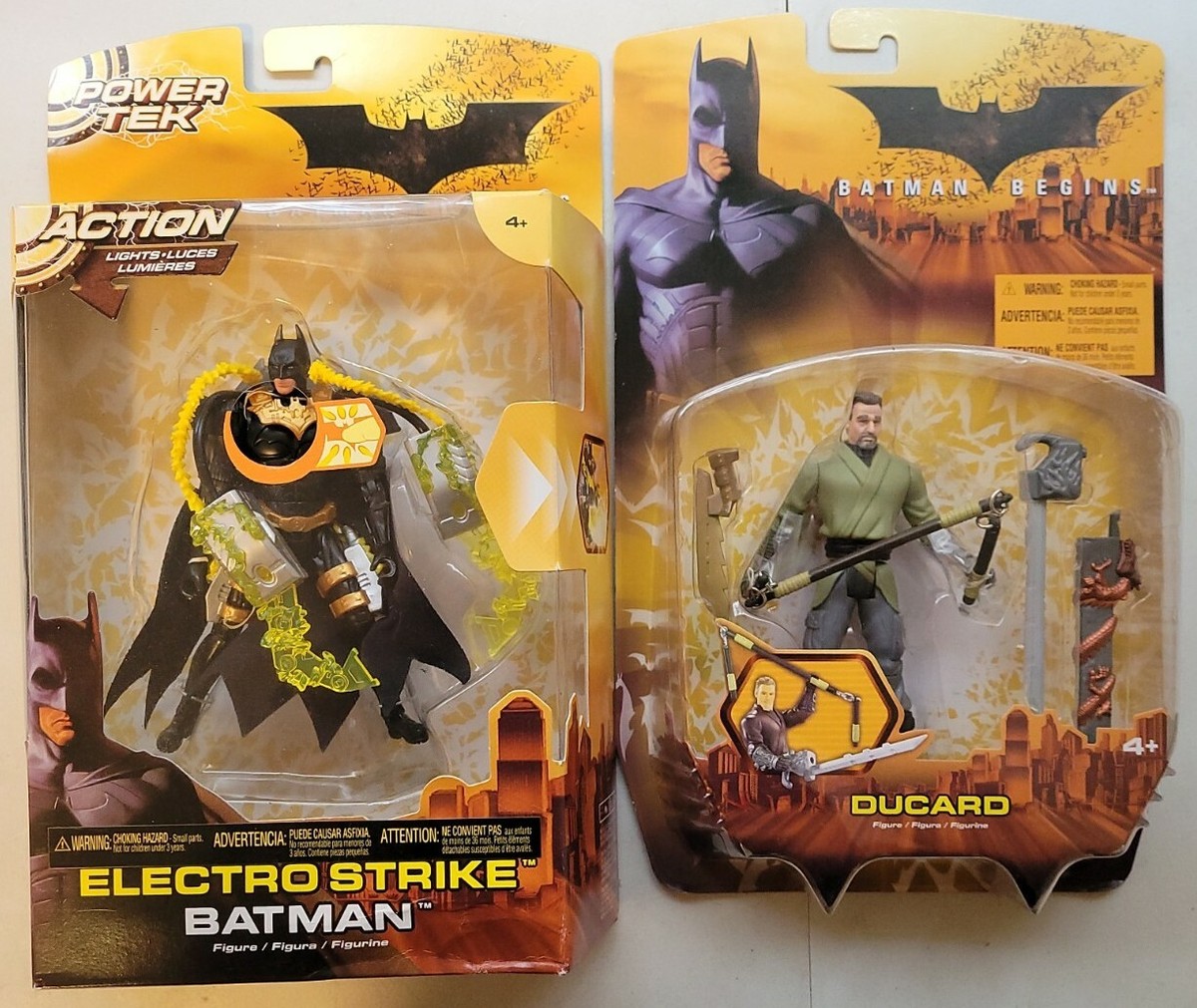 NEW MATTEL BATMAN BEGINS ELECTRO STRIKE BATMAN AND DUCARD ACTION 