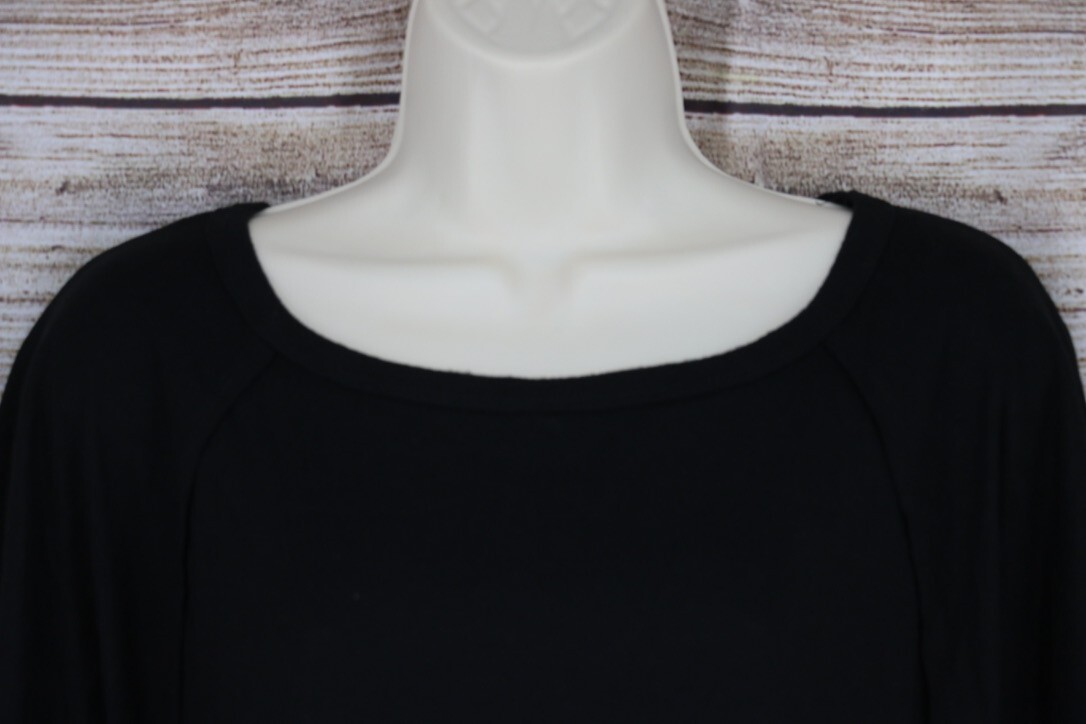 Derek Heart Womens Knit Raglan 3/4 Sleeve Top Blouse Plus Size 3XL Black - Picture 2 of 6