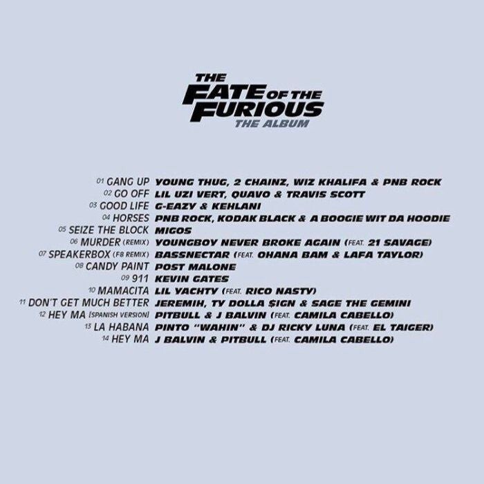 THE FATE OF THE FURIOUS / THE ALBUM レコード The Fate Of The Furious (Various) Double LP ( Explicit ) -NEW