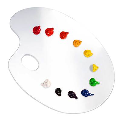 9.5'' x 13.8'' Clear Oval-Shaped Acrylic Painting Palette, Art Paint Mixing Tray