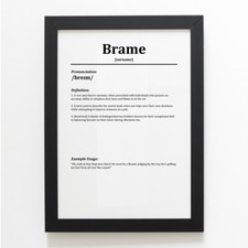 A4 PRINT - Brame - Funny Humorous Family Surname Definition
