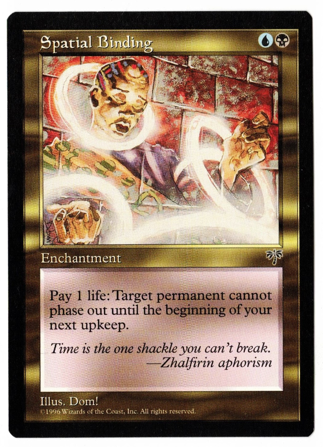 Spatial Binding - 1996 Mirage MTG Gold - Blue/Black Uncommon Enchantment NP