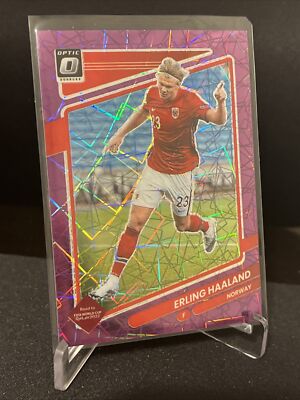 Erling Haaland 2021 Donruss Road To Qatar Optic Purple Holo Prizm #99/99 Norway