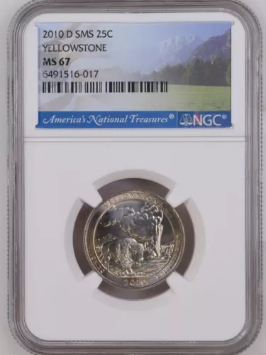 2010 D Yellowstone Quarter NGC SMS MS67 - 25c Satin MS 67