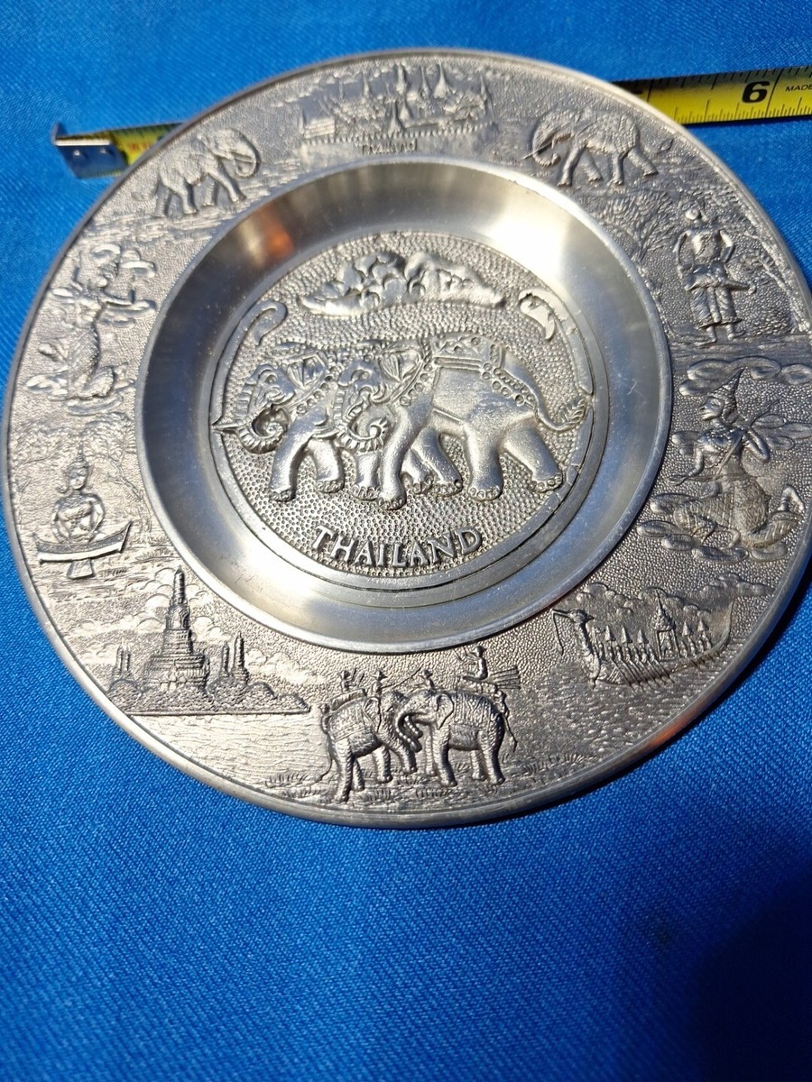 Vintage Plate Elephant Ornate Pewter Thailand 6 Inch .. 42 | eBay