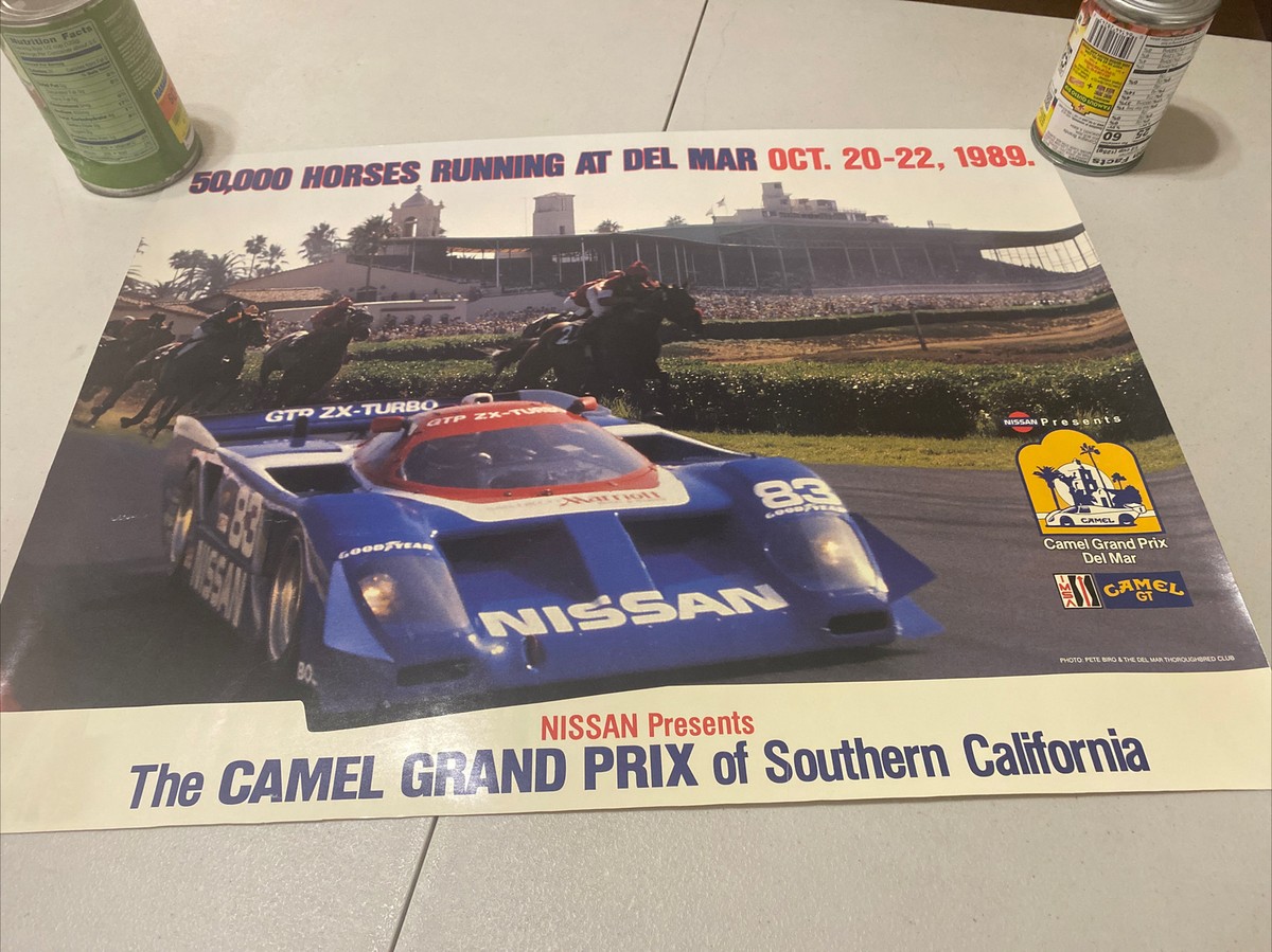 ライ Camel Grand Prix Del Mar 1989 Poster 50,000 Horses Nissan 21