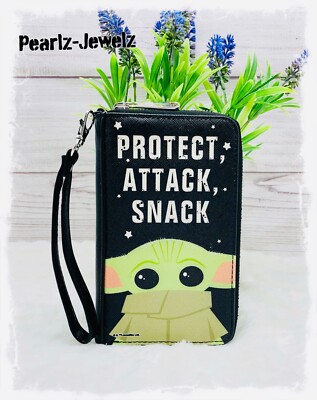 Star Wars Mandalorian Baby Yoda Chibi The Child Protect Attack Snack Wallet NWT