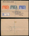 STRAITS SETTLEMENTS 1937 CORONATION FDC REGISTERED SINGAPORE BOWIE ENVELOPE
