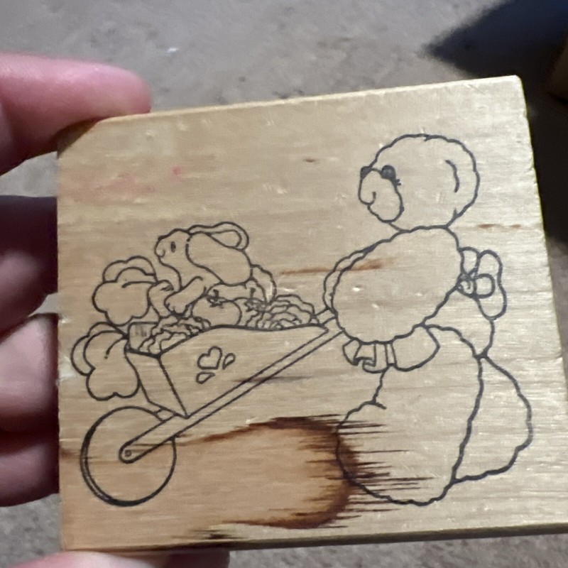 Stamp Bear with Wheel Barrel By Stamp Affair 