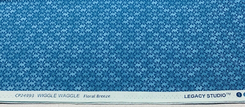 "Wiggle Waggle Floral Breeze" Fabric Fat Quarter By Legacy Studio Blue On Blue - Picture 9 of 10