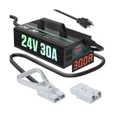 Forklift Battery Charger 24V 30A Smart Forklift Charger with LCD Display 24 V...