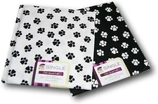 Paw Prints Fabric, Fat Quarters Bundle - Black and White Pattern Theme, Dogs