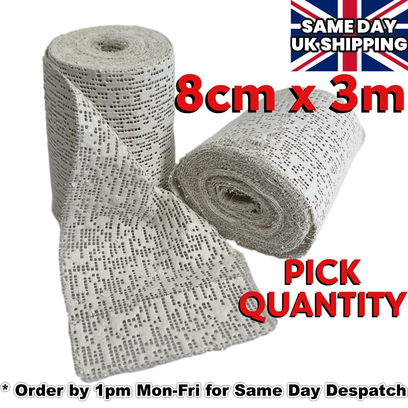 8cm MODROC Plaster of Paris Bandage CHOOSE QUANTITY.   Highest plaster loading