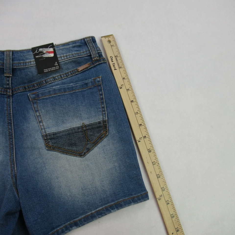 Pantalones Cortos INC Para Mujer 4 Azul Denim Informal Ligero Senderismo Bolsillos Ajuste Regular Foto 4 de 4