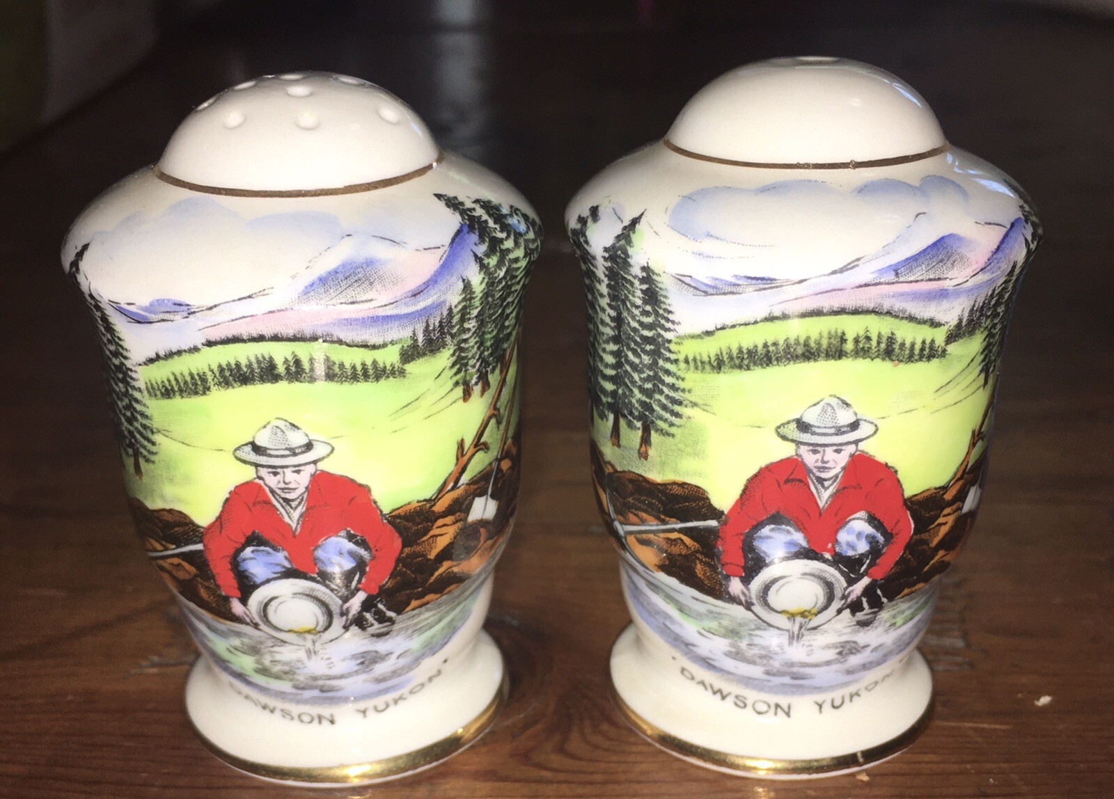 Dawson Yukon Salt and Pepper Shakers, Royal Stafford Bone China