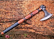 CUSTOM HAND MADE FORGE CARBON STEEL VIKING AXE TOMAHAWK INTEGRAL HATCHET 2710