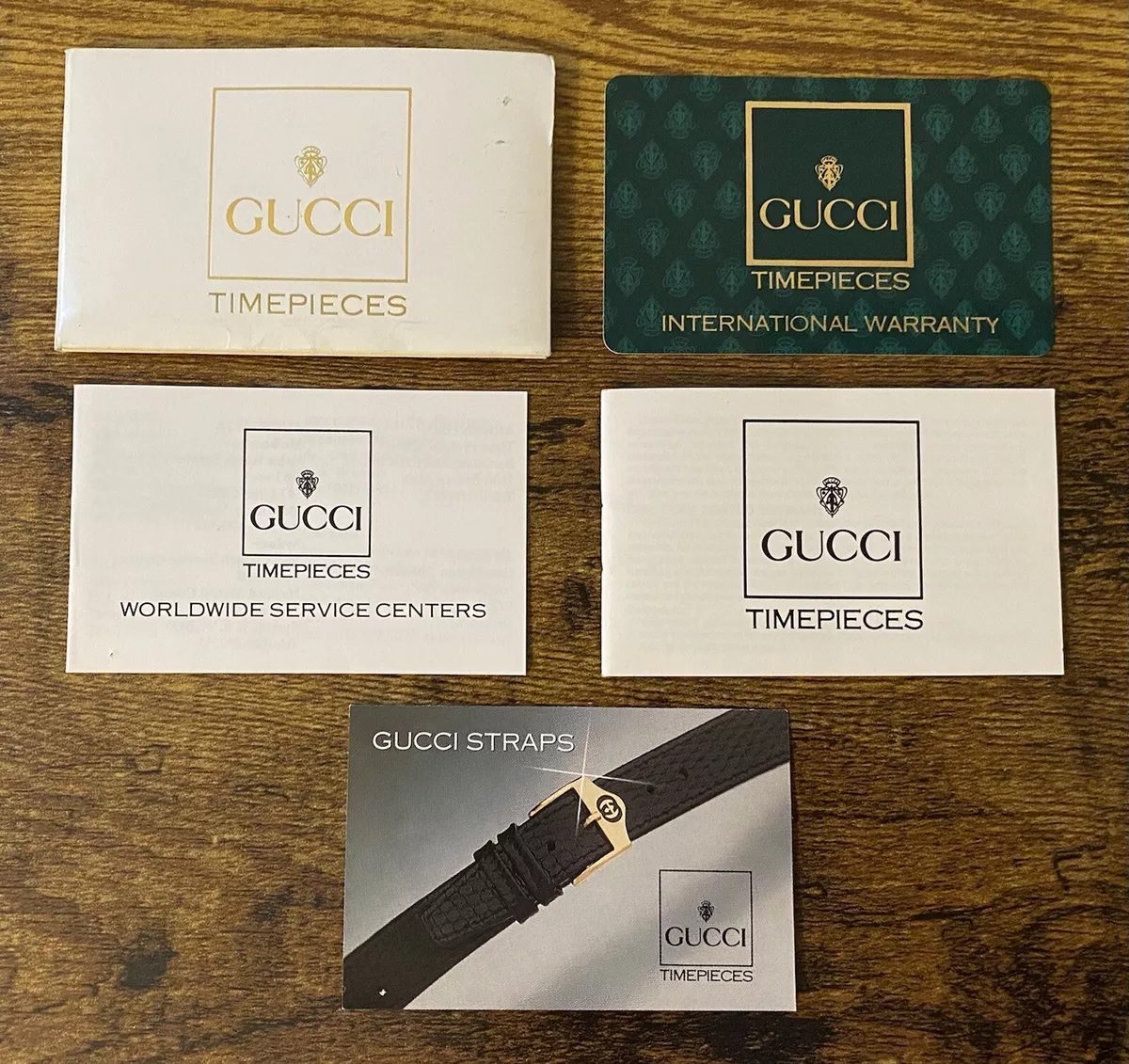 gucci watch warranty booklet/ card