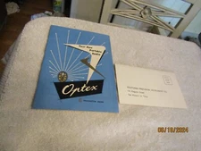 Vintage Optex Six Transistor Portable Radio Manual & Warranty Card ONLY 1950s