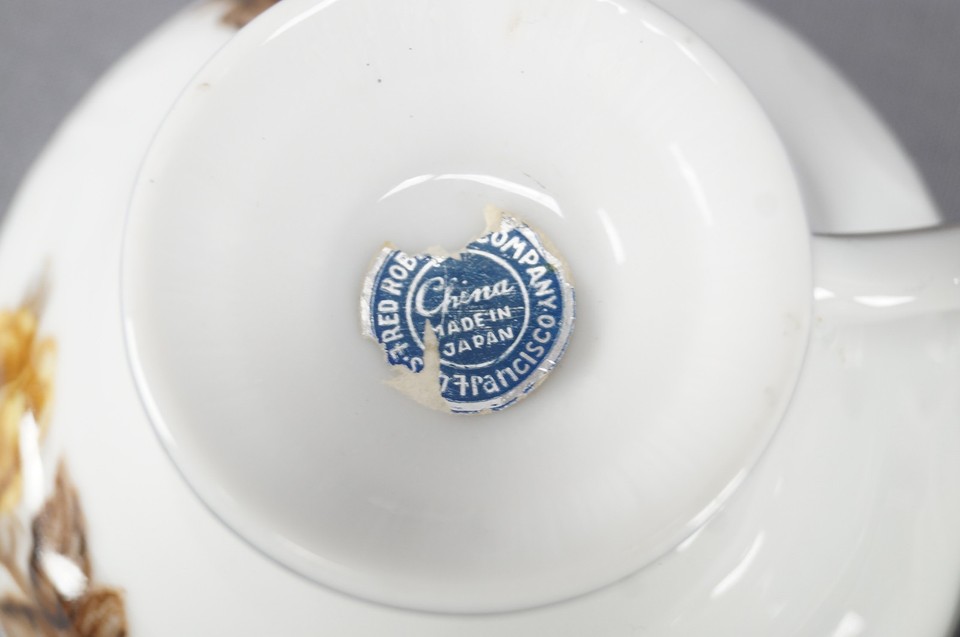 Vintage Made in Japan Fred Roberts San Francisco Yellow Rose Tea Cup