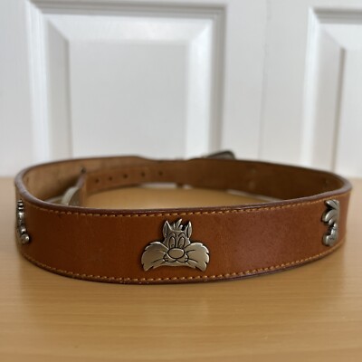 Vintage 90s Warner Bros. Looney Tunes Brown Leather Belt  display picture 1