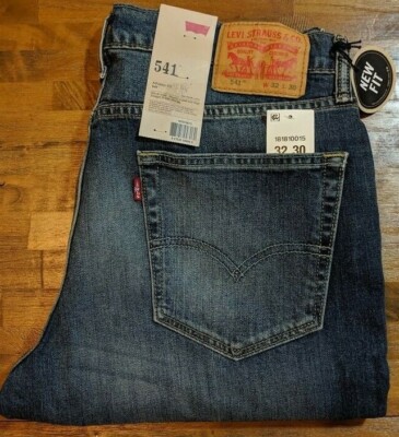 LEVI'S 541 Athletic Fit Straight Distressed Jeans Men's 32 X 30 Blue Canyon NWT