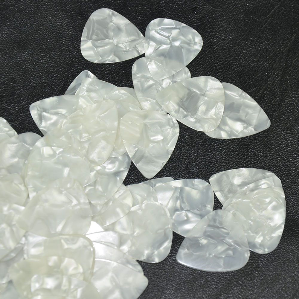 100 pcs/lot white Pearl Celluloid Thin 0.46mm Blank Guitar Picks New