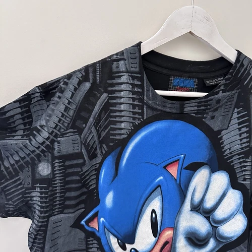 Vintage 1994 SEGA MEGA WEAR Sonic The Hedgehog AOP T Shirt - Mens Size Large - - Picture 3 of 15