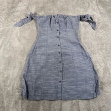 ASTR The Label Women's Mini Dress XS Blue Off-The-Shoulder. Spring