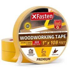 XFasten Double Sided Woodworking Tape, 1-Inch by 36-Yards, 3-Pack - Double Fa...