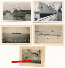 136457: 5 Fotos verschiedene Schiffe, Frachter, Dampfer, Vorpostenboot