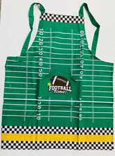 Kitchen Apron Green Football Field 24.5”x 29” Cooking Baking Ships FAST!