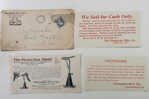 1894 Original Sales Brochure & Envelope Progress Co Bicycle Stand Others 