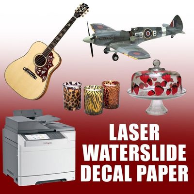 Waterslide Decal Paper LASER - WHITE - 8.5'' x 11''  25 SHEETS #1