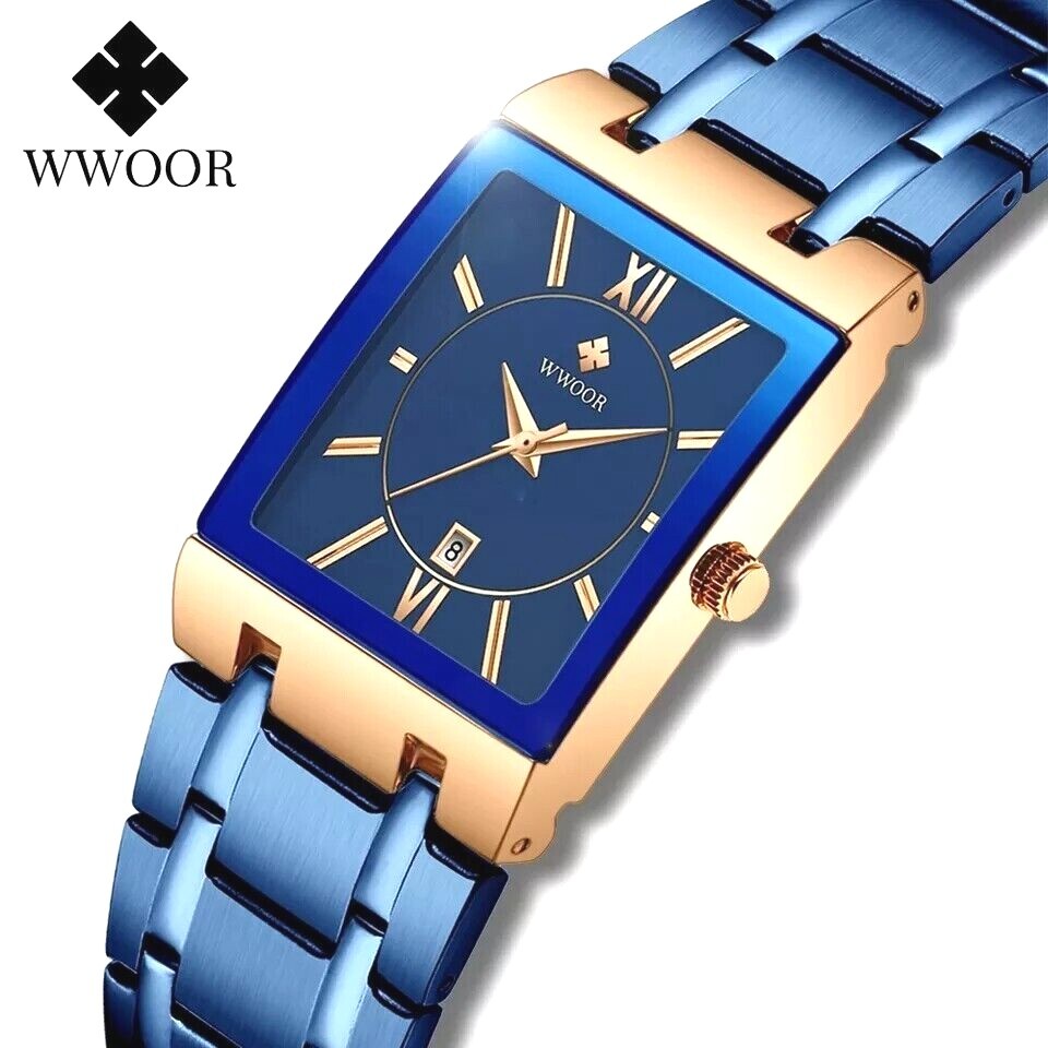 Mens Watch Luxury Quartz Waterproof Calendar Stainless Steel Designer
