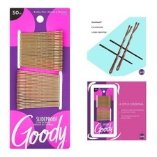 Goody Hair Bobby Pins Ouchless Metallic Blonde Slideproof for Women Girls 50 Ct.