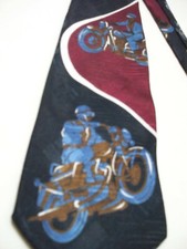 Bugle Boy Necktie Tie Motorcycle Motorcyclist