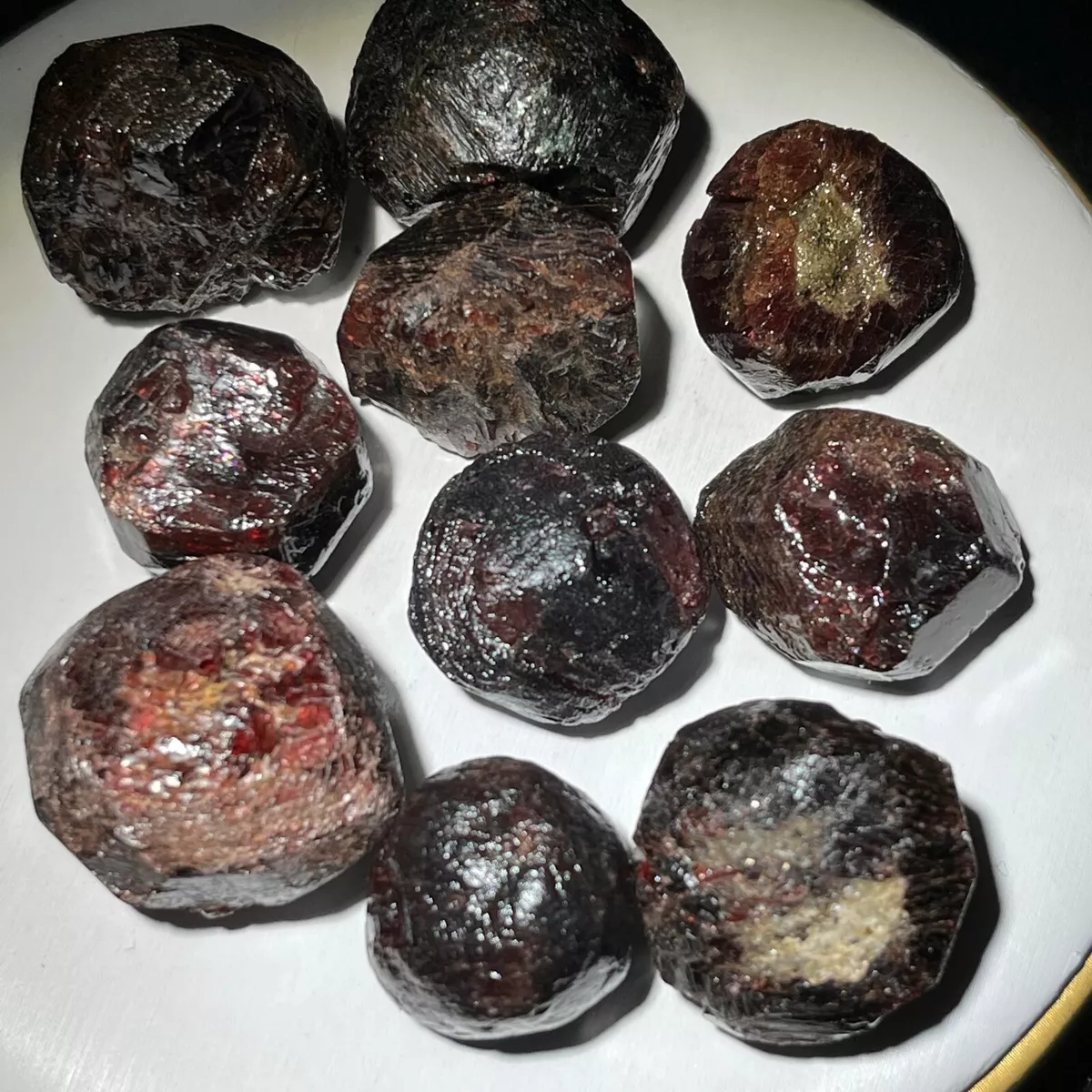 191g LOT of 10 Almandine Garnet Pakistan Rough Crystal Gem