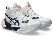 ASICS METARISE 21051A089 101 White Mako Blue Volleyball shoes