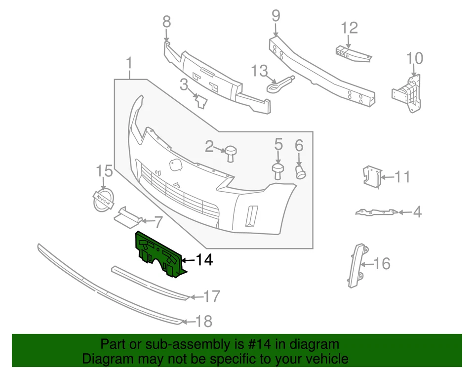 Genuine Nissan 2006-2009 Nissan 350Z - License Bracket 96212-CF40A - Image 2 of 2