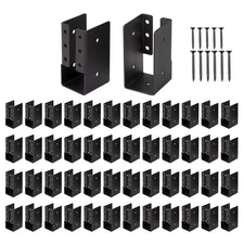 Concealed Joist Hangers, 10 Pcs 2"x4" Outdoor Trim Concealed Flanges with Scr...