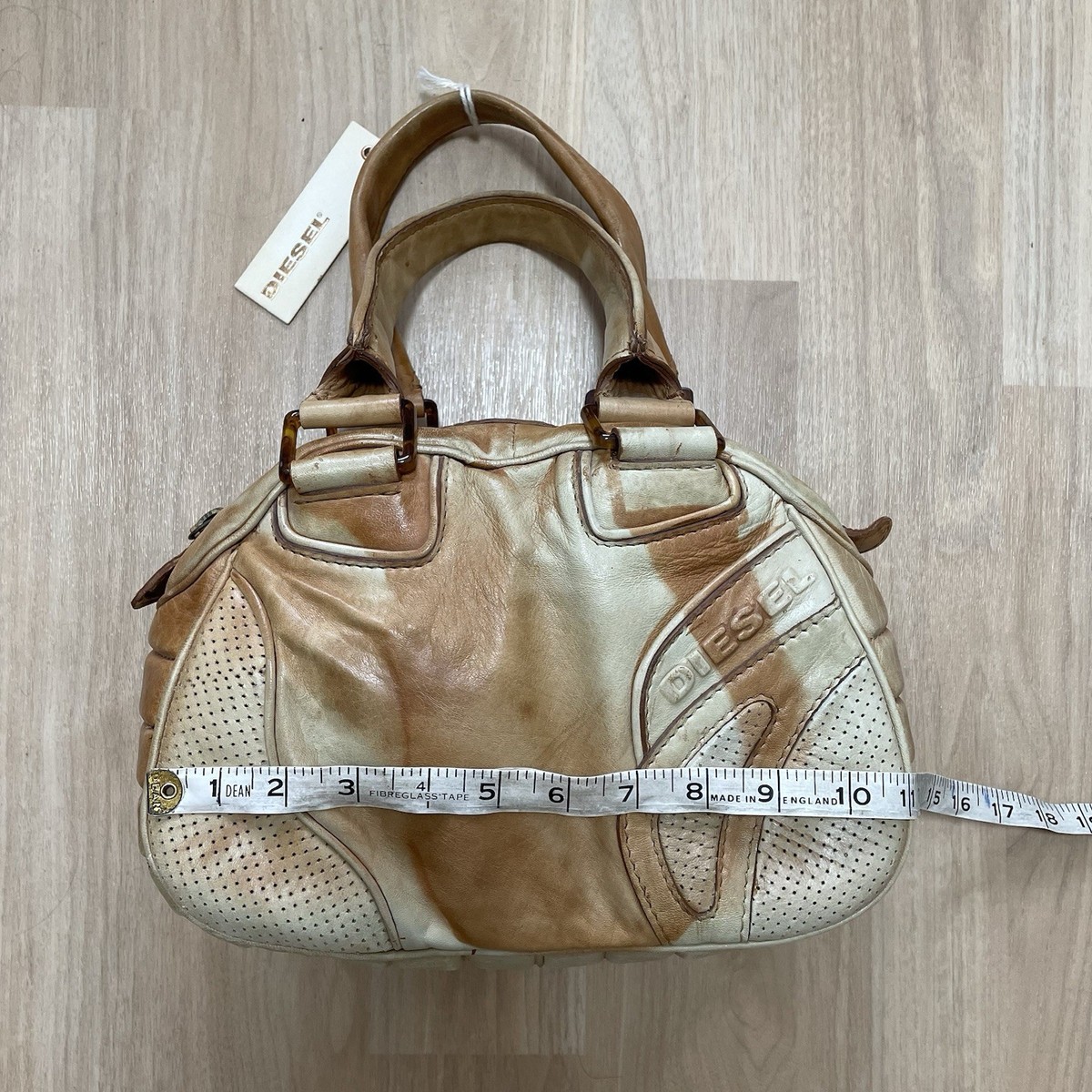 Diesel Boston Handbag Bag Handbag Shoulder Leather Beige