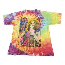 1980s Rare Janis Joplin Big Brother and The Holding Company Tie Dye T-Shirt - L