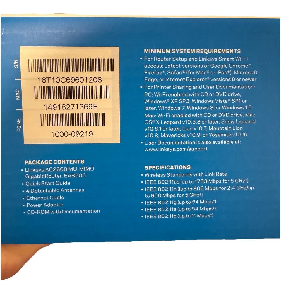 Linksys EA8500 WiFi Router AC2600 Max-Stream MU-MIMO Gigabit Dual-Band - Image 2 of 4