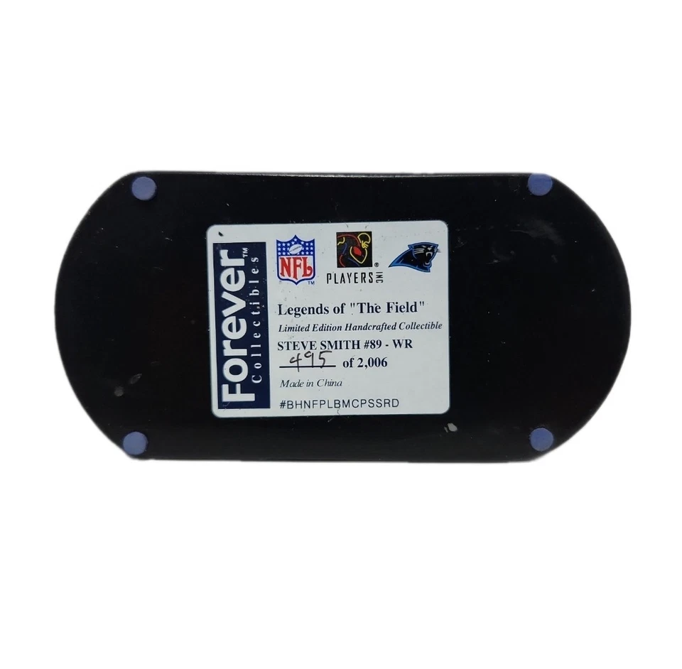 Bobblehead Steve Smith Carolina Panthers Forever Collectibles - Hecho solo en 2000 Foto 3 de 4