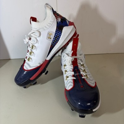 UNDER ARMOUR Harper 9 Pro TPU USA Molded Baseball Cleats Mens 12 Patriotic 4th