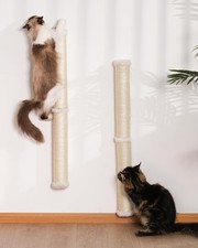 2-Pack 34-Inch Cat Wall Scratcher, Sturdy Sisal Wall Mounted Cat Scratching P...