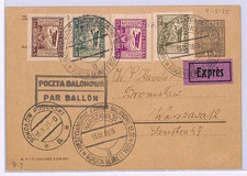 POLAND BALLOON MAIL Card *SOKOŁÓW PODLASKI* CDS 1935 GORDON BENNETT Express WB7