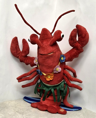 Standing Singing Surfing Red Lobster In The Summertime 15'' Lei and Grass Skirt