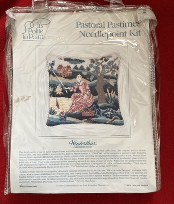 Needlepoint Kit ''Fishing Lady'' Winterthur 1993 ''Polite to Point''